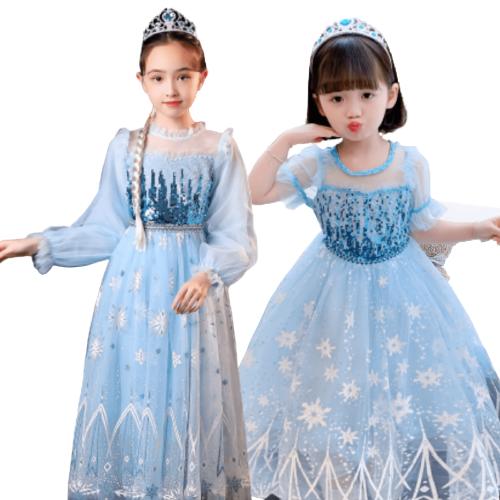 DRESS ELSA STAR PAYET /BAJU MOTIF STAR PAYET ANAK PEREMPUAN FASHION MOTIF 3