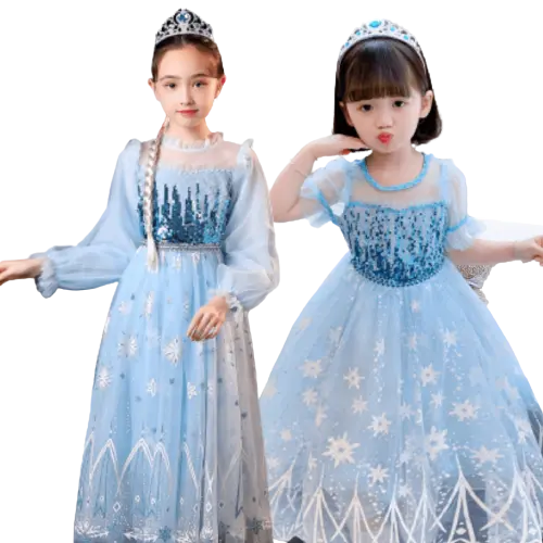 DRESS ELSA STAR PAYET /BAJU MOTIF STAR PAYET ANAK PEREMPUAN FASHION MOTIF 2