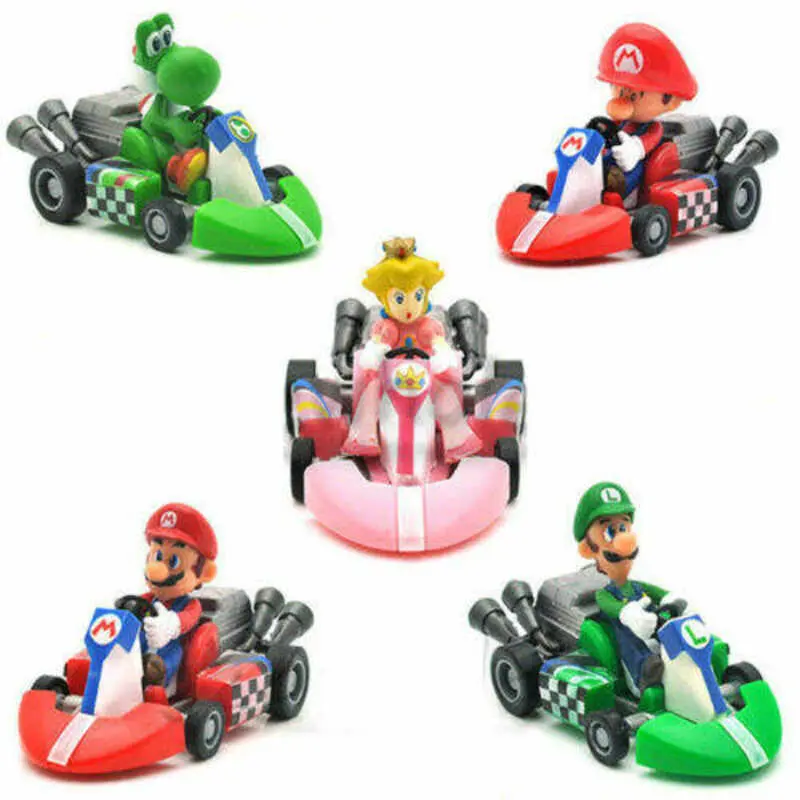 Xe Đua Kéo Lùi Xe Cẩu Động Cơ Bốn Bánh, Super Mario, 12cm, Đồ Chơi Mô Hình 7 Kiểu 3