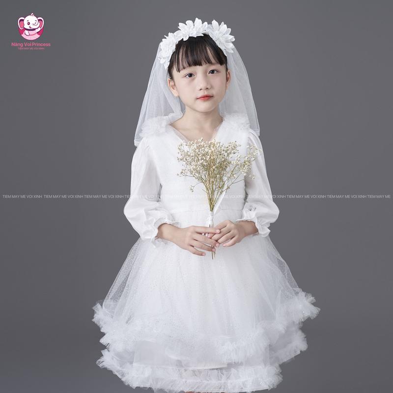 TIỆM MAY MẸ VOI XINH -MUA VÁY TẶNG PHỤ KIỆN Váy công chúa đầm công chúa thiết kế sao nhũ cho bé gái màu trắng màu hồng,màu đỏ nổi bật từ 1-10 tuổi tại TIÊM MAY MẸ VOI XINH