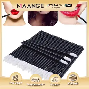 50pcs Disposable Lip Aplikator Brush Lipstik Kuas Bulu Mata Kecil 0017 Hitam
