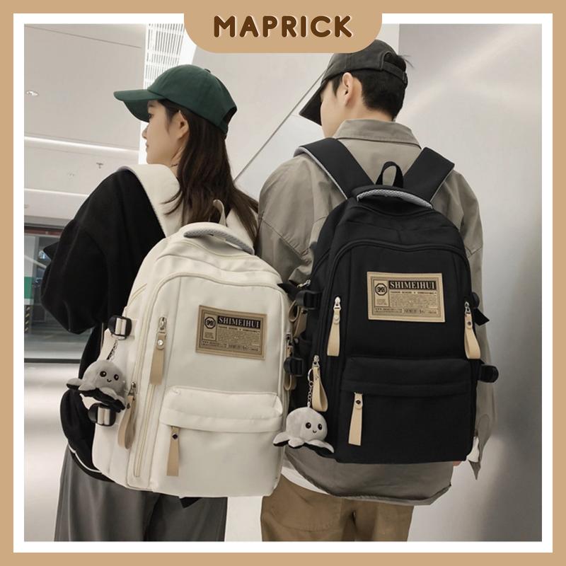 Balo đi học dành cho Nam Nữ phong cách thời trang năng động 43*29*14cm Packback, đeo vai 43*29*14cm BL24 Backpack Kem