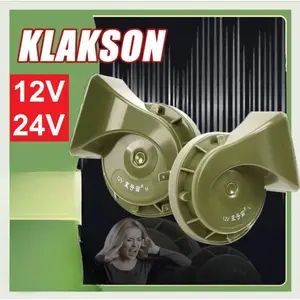 24V 12V Klakson Mobil Siput Super Keras High Grade Car Horn Waterproof klakson kejut seruling tinggi dan rendah nada ganda sirene listrik 24V tahan air modifikasi universal