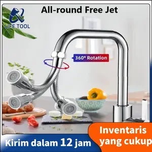 Life tool /5 in 1/Stainless flexible faucet Extention Sambungan Kran Putar 360
