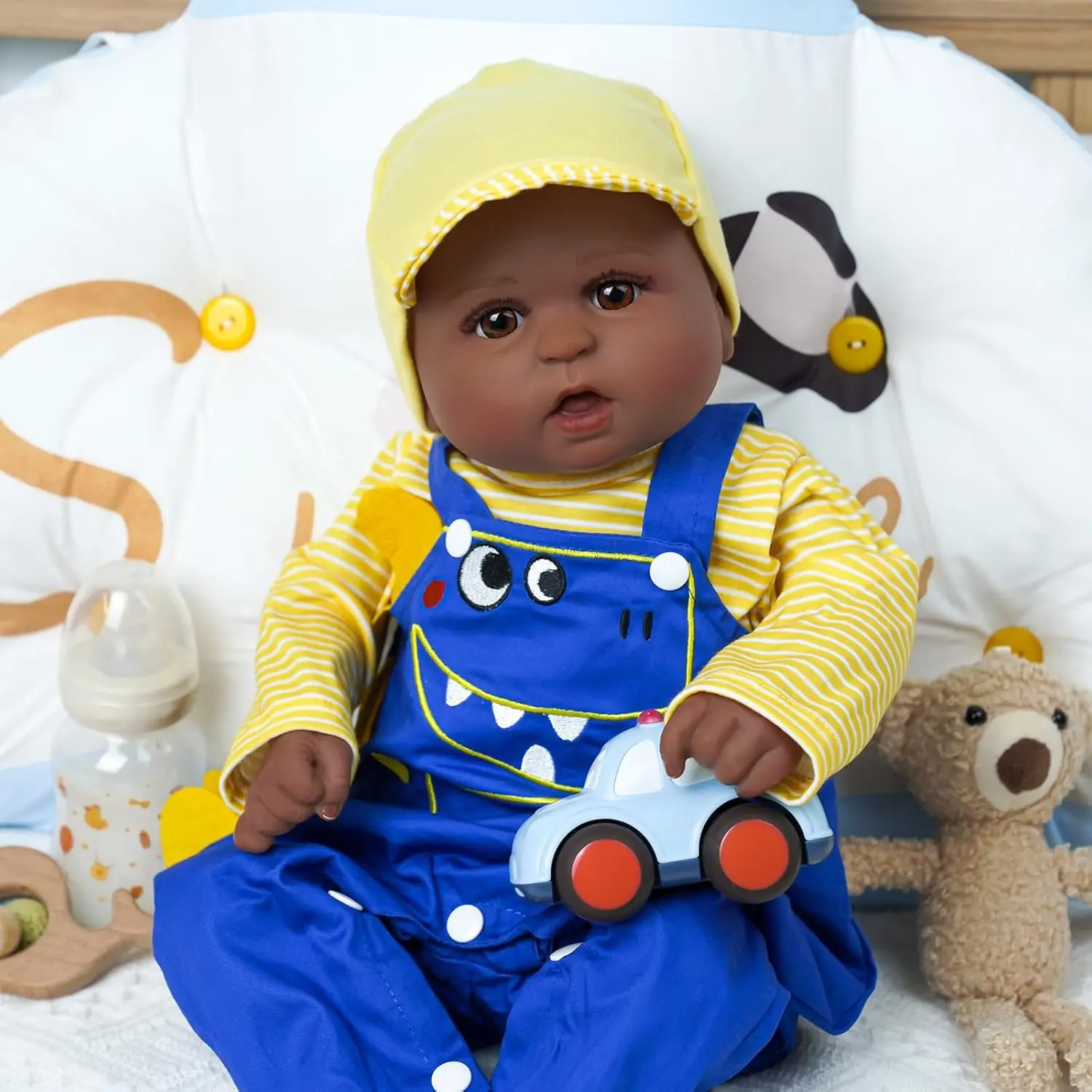 Lifelike Reborn Doll Set, 7 Counts/set 20in Soft Body Realistic Dolls with Accessories, Creative Doll Toy for Birthday Gifts