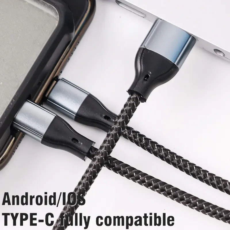 Cáp sạc nhanh, 3 trong 1, 100W, Cáp USB loại C, dành cho IPhone, Samsung, Huawei, 50 Pro, Bộ sạc Micro Usb C, Dây cáp sạc 8