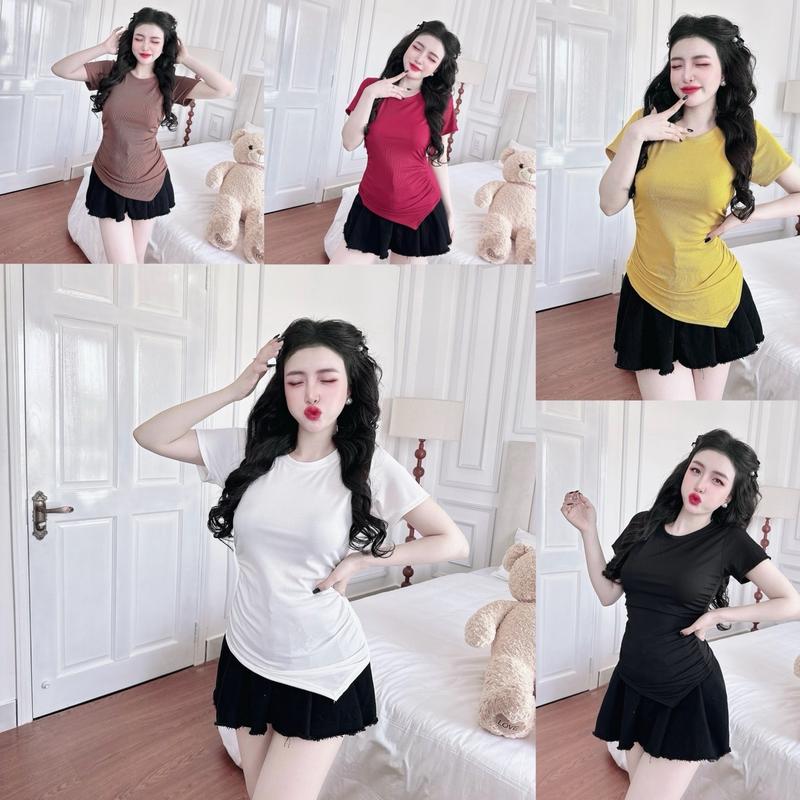 Xả Kho Thời Trang Bigsize Áo Thun Đuôi Cá Vải Thun Tăm 50 - 100Kg Dễ Thương Nữ Women Top Đen - B.1311