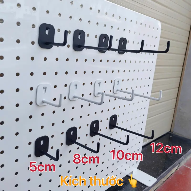 Móc 1 chấu HÌNH CHỮ NHẬT cài bảng Pegboard, Tấm tôn lỗ treo phụ kiện trưng bày Trang Trí Nhà Decor Phòng Decor 2