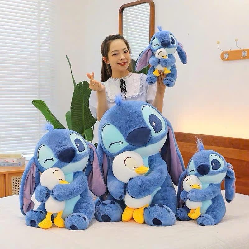 Stitch Ôm Vịt Donal Có Thể Tháo Rời Vịt , Chất Vải Lông Nhung Thỏ , Dễ Thương , Thêu Tên 2 Tai Theo Yêu Cầu