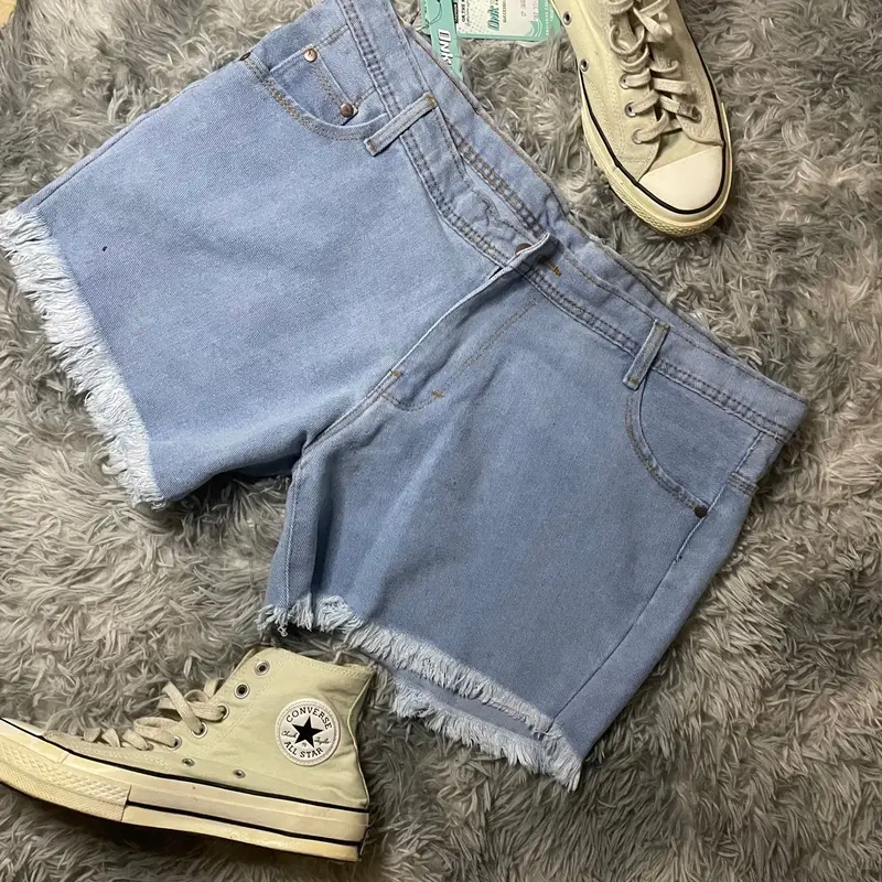 Celana Pendek Wanita Jeans Sobek Rawis Hotpants Rawis Murah-Jeans Pendek Wanita Sobek Rawis Ripped  Hotpants Murah Jumbo Gede Terbaru !!! Tebal Nyaman Stretch 3