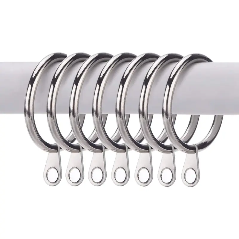 Vòng rèm kim loại, 40 chiếc, cho rèm và cực, vòng mắt xích trượt treo, đường kính trong 32mm, màu bạc 3