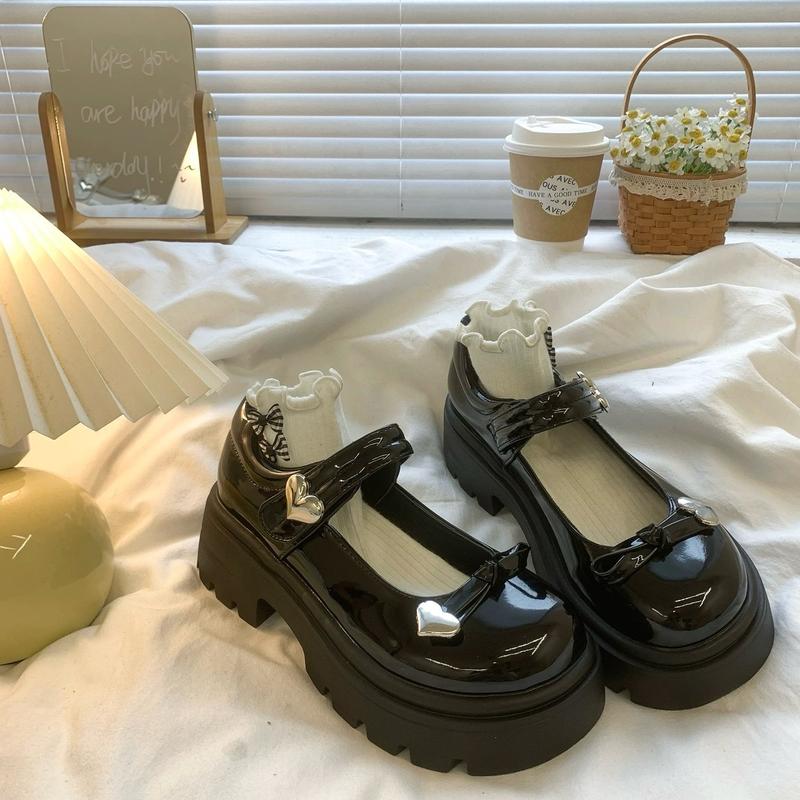 Giày lolita nữ độn đế 5-6cm gắn mác TIM dễ thương (chân gày mỏng đặt lùi 1sz) Shoes