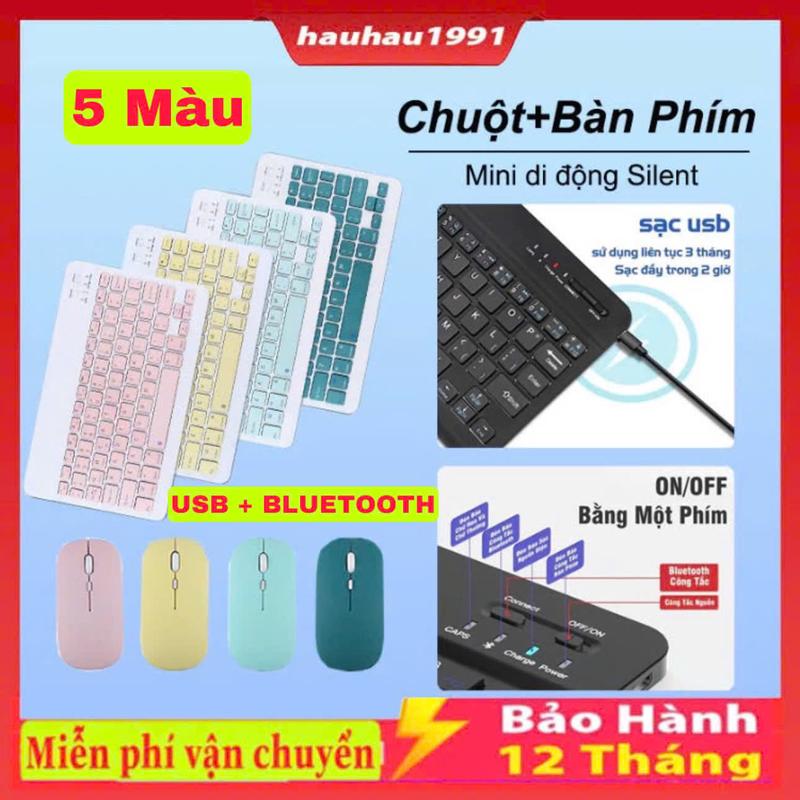 Bộ bàn phím chuột không dây bluetooth 10 Inch đầy màu sắc cho Android ios IPad Macaron máy tính bảng