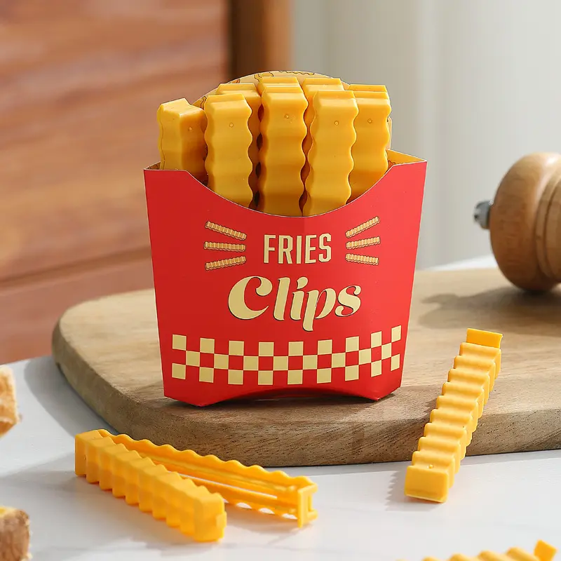 12Pcs Set Moisture-proof Sealing Clip Kitchen Food Preservation French Fries Shaped Sealed Clip