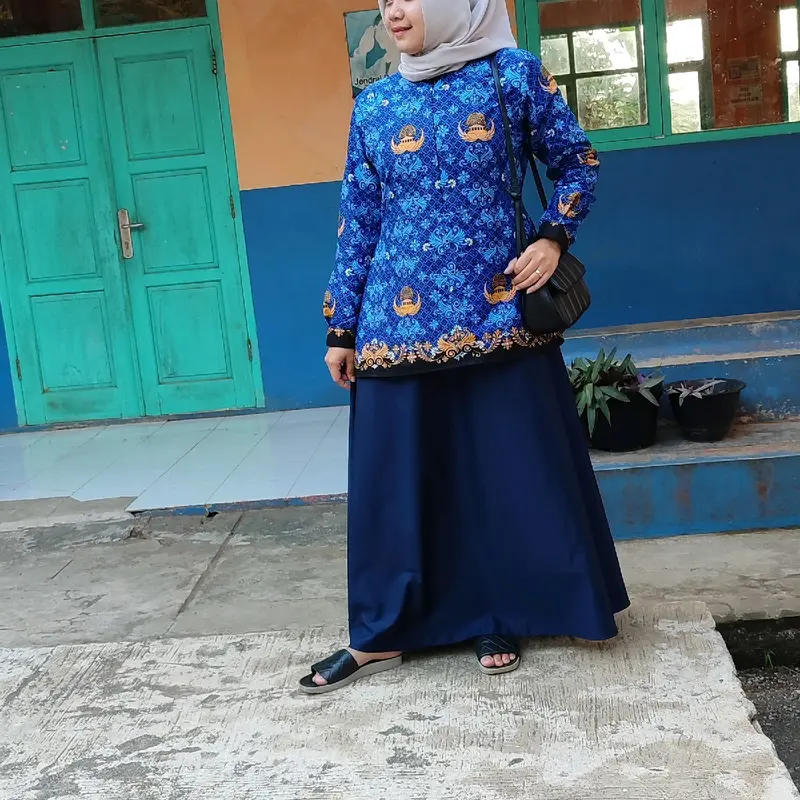Gamis korperi stelan dinas kerja wanita Korpri Katun 3