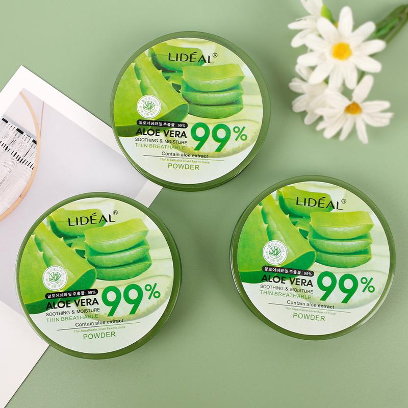 Product Introduction of 99% Aloe Vera Face Powder Smoothing Pressed Powder Waterproof  Moisturizing  Concealer Brighten Foundation Face Makeup Cosmetic Moisturizer Moisture 4