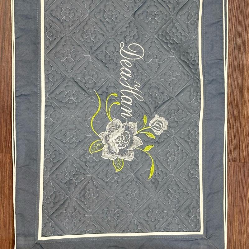 (2 chiếc) Vỏ gối satin poly trần thêu hoạ tiết hoa - kích thước 45x65cm vỏ  gối 8