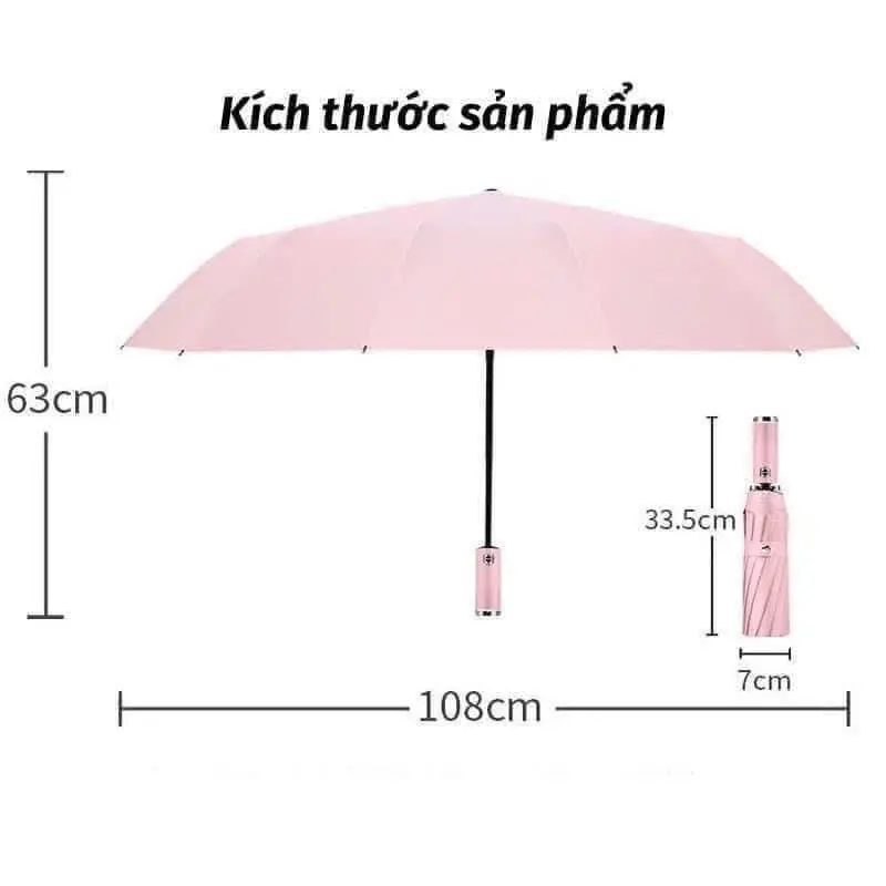 Ô bấm tự động Xuất Nhật Xanh Cốm - Đỏ Đô - Xanh Than - Đen - Hồng Phấn - Xanh Nhạt ô gấp gọn ô ô gấp gọn