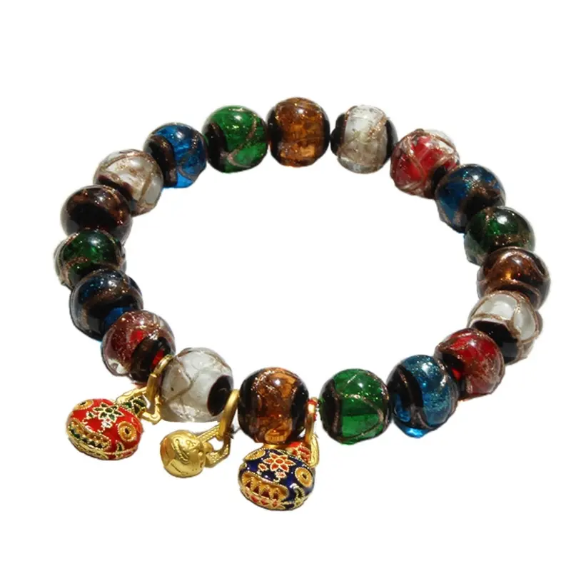 ianzi Vintage Glaze Beads Bracelet Ethnic Wrist Jewelry Incenses Ashs Glaze Bracelet Glaze Material Perfect Gift for Women Man