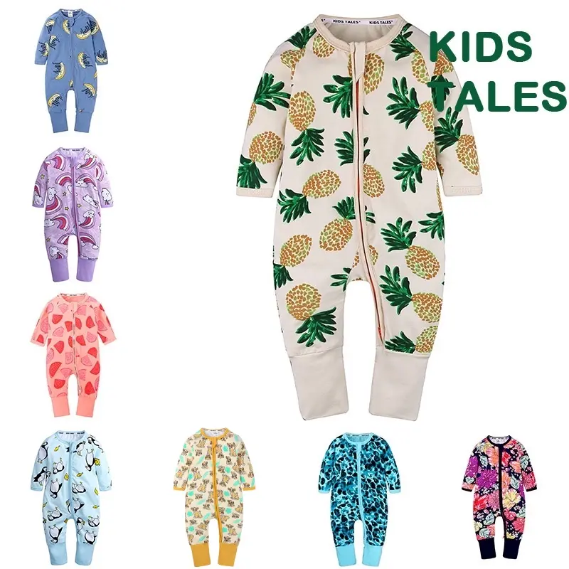 Kids Tales Baby Boys Girls Bodysuit Newborn Infat Toddler Jumper Sleepsuit Pajama Cotton Zips Jumpsuit Bonds Wondersuit
