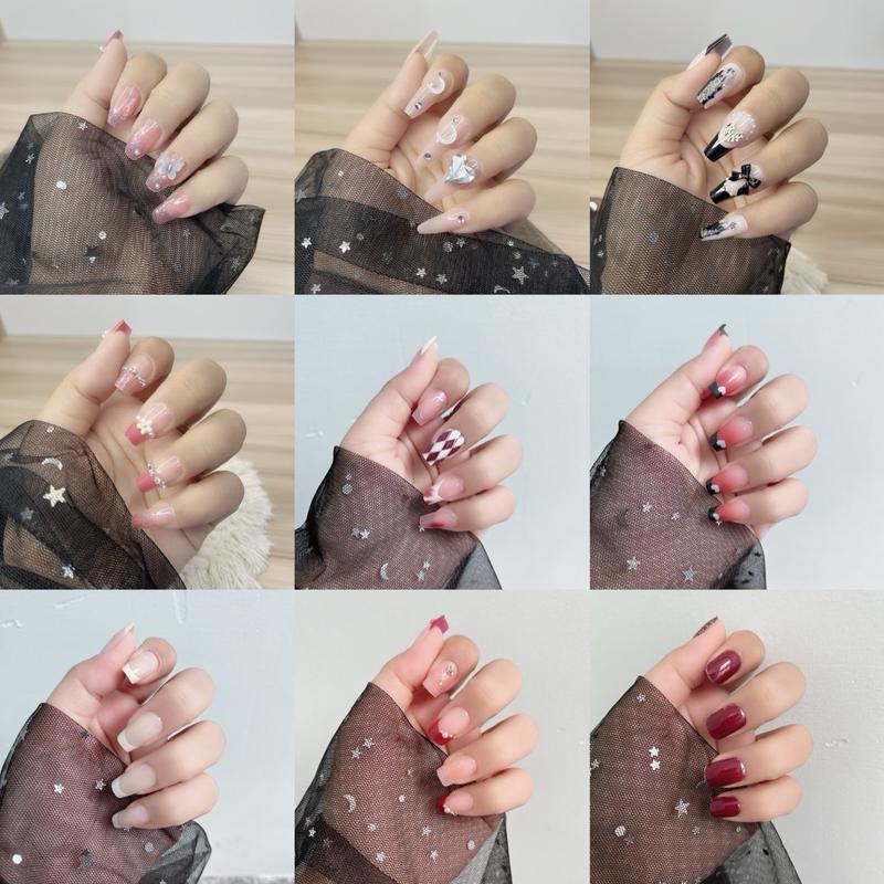 [ COMBO 3 BỘ ] Mẫu Tự Chọn, Bộ Nail Hàng 24 Nail Tay + Tặng Kèm Keo, Làm Nail Tại Nhà