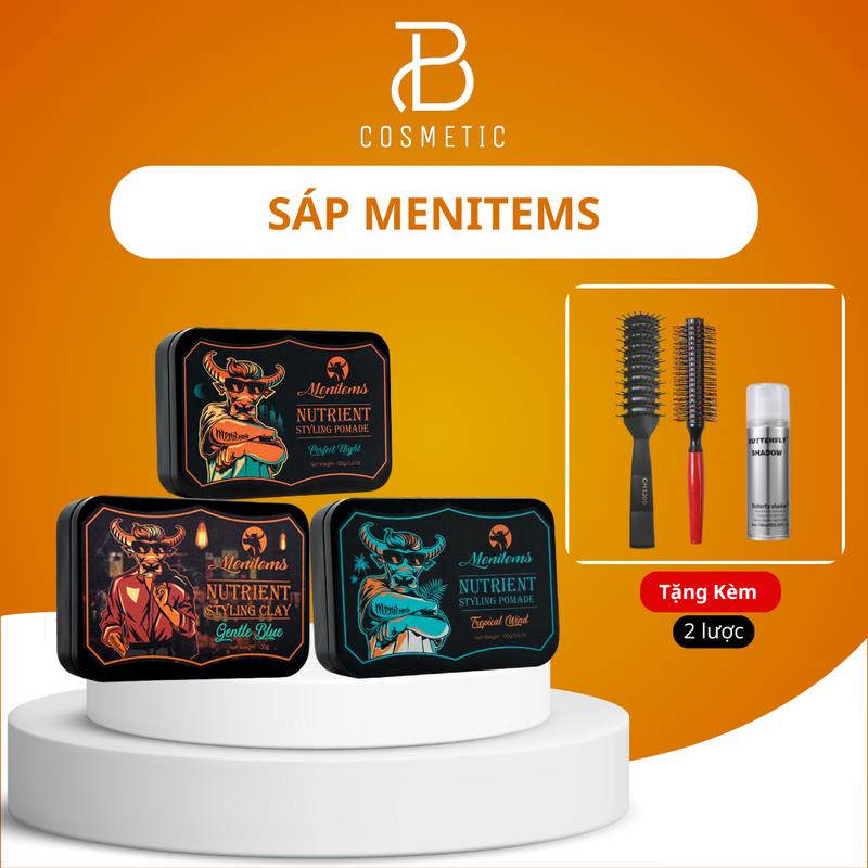 Sáp dưỡng tạo kiểu Menitems, sáp vuốt tóc giữ nếp tạo kiểu tự nhiên, hỗ trợ giữ nếp tóc cả ngày dài, Perfect Night lưu hương nước hoa lôi cuốn 100 gram