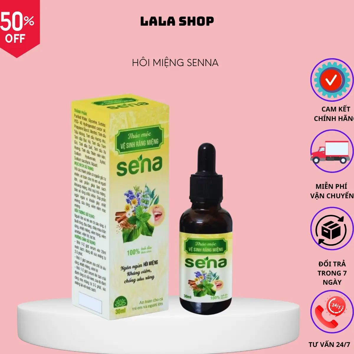 Serum rang miệng thảo mộc Senna-Chính hãng ngừa hôi miệng,nhiệt miệng sâu răng
