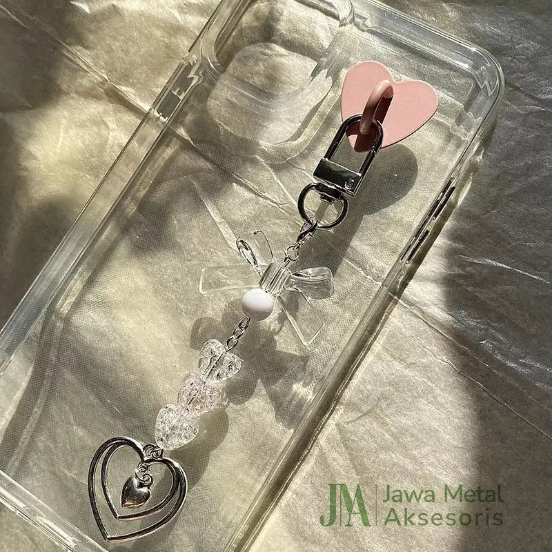 Luxurydiy Buckle Charm Love Strap Gantungan HP Phone Strap Silver Gold Metal Premium 2