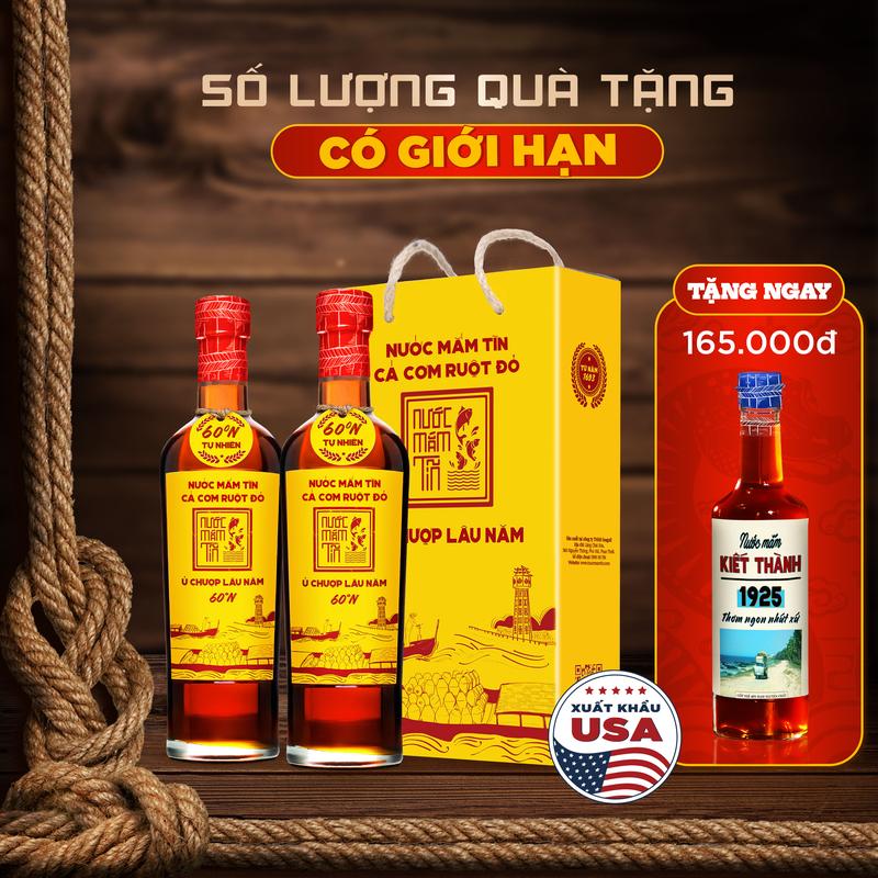 Combo 2 Chai Nước Mắm Tĩn Cá Cơm Ruột Đỏ Độ Đạm 60N Chai Thuỷ Tinh 500ml Nước Mắm Truyền Thống Nước Sốt Gia Vị
