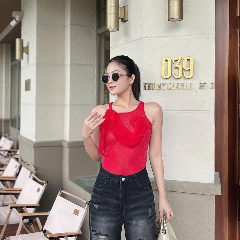 (SUÔNG 9 TẤT NẤM LÙN 92CM) QUẦN JEANS SUÔNG NỮ, QUẦN BÒ SUÔNG RÁCH THỜI TRANG, CHÂT MỀM MỊN, HÀNG QCCC MS 05 Women Pants Ong 2