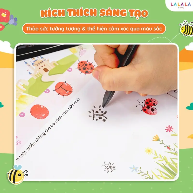 Bộ Tranh Tô Màu Vân Tay Cho Bé - Vân Tay Diệu Kỳ Finger Painting Kèm Màu Vân Tay - Lalala Baby 4