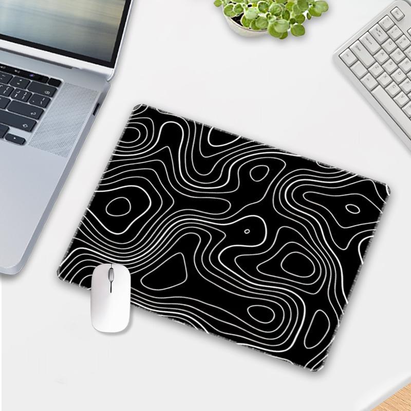Terrain Line Contour Design Gaming Mouse Pad, 1 Count Anti-slip Washable Enlarged Mouse Pad, Fashionable Office Desk Decorative Pad for Home & Office, Gifts for Gamer & Boyfriend 2