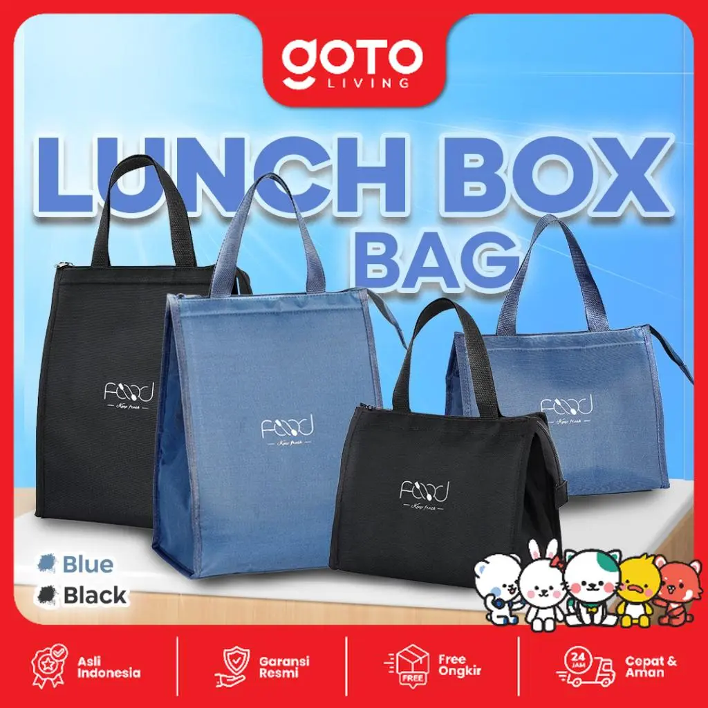 Goto [COD] Whiz Lunch Cooler Bag Box Tas Jinjing Bekal Polos Kecil Besar