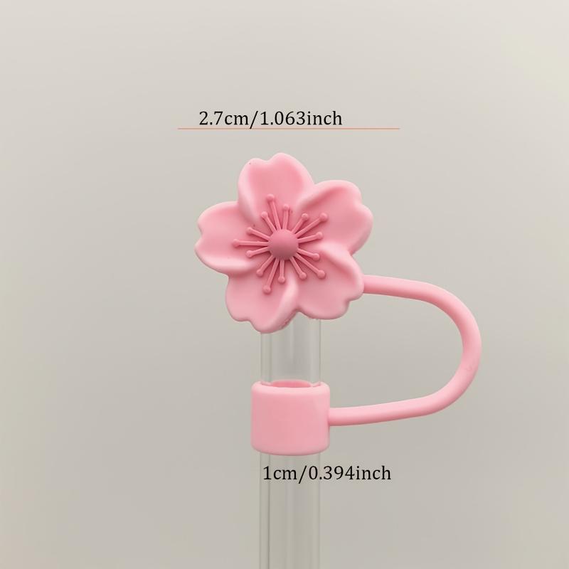 1pc/3pcs/7pcs Flower Shaped Straw Tip Covers, Reusable Dustproof Leakproof Straw Plugs, Cups Accessories, for Holiday season, Valentine's Day, Thanksgiving, festive parties Drinkware Plastic 2