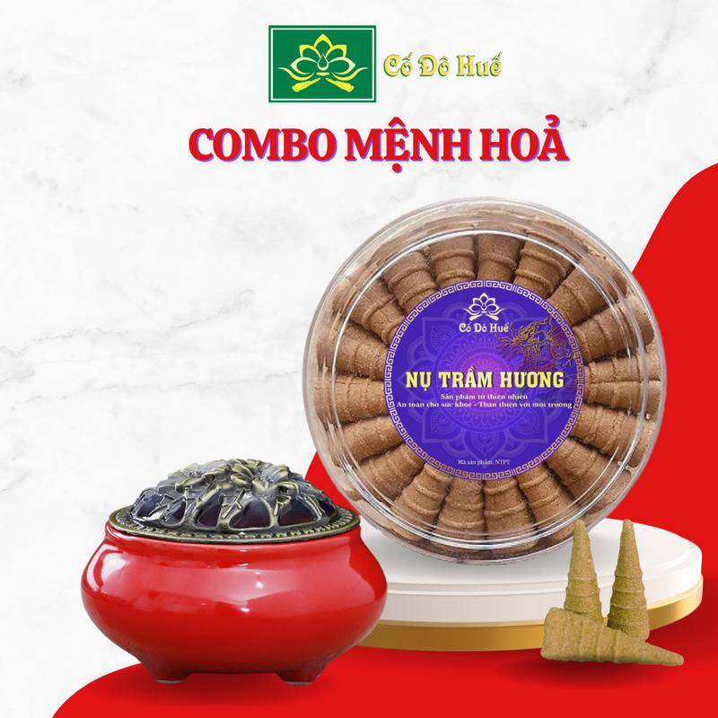 Combo 1 Hộp  Nụ Trầm và 1 Lư Xông Gốm Shop Cố Đô Huế, Nụ Trầm Sạch Giá Tận Xưởng Hộp 38 Nụ, Xông Nhà, Thưởng Thức và Thờ Cúng Dầu Thơm Phòng nhang  xông tinh 3
