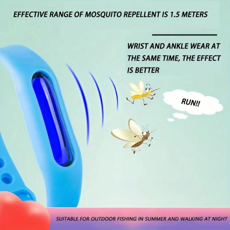 Random Color Silicone Mosquito Repellent Bracelet, 5 Counts Adjustable Mosquito Repellent Wristband, Personal Care Product for Home, Travel, Outdoor Activities 8