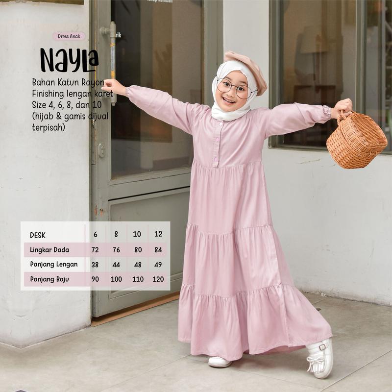 Gamis Anak Perempuan Muslim 4 s/d 11 Tahun Homey Dress Nayla Polos By Erlimakids Bahan Katun Rayon Viscose Premium Lucu Dan Cantik Nyaman Dipakai Bisa COD 9