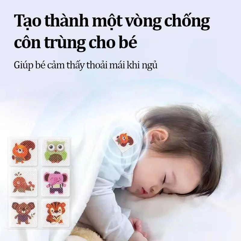 24 Miếng Dán Tinh Chất Thảo Mộc Hình Con Vật Dễ Thương , Đuổi Côn Trùng, Miếng Dán Hương Sả 1