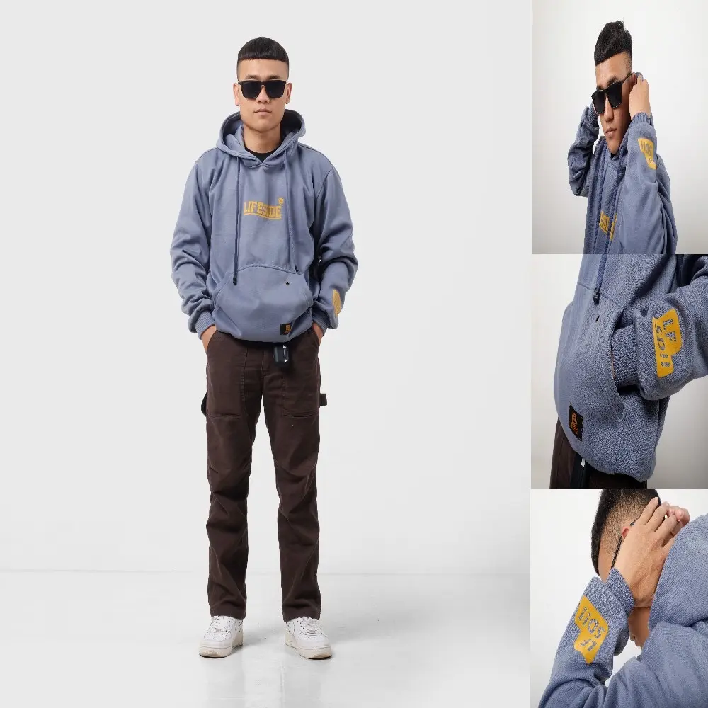 LIFESIDE- Hoodie Jumper Embos Buludru L XL XXL Pria Wanita