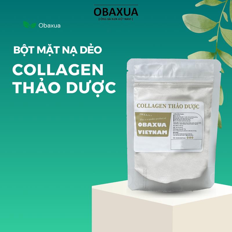 Bột dẻo collagen Thảo Dược Obaxua 250Gr 75Gr - Mask Đắp Mặt Nạ Cho Mặt