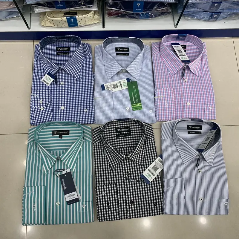 [SIZE 42] Áo Sơ Mi Nam Dài Tay Viettien Form Regular 0