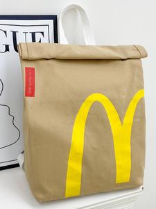 Mochila creativa con diseño de bolsa de McDonald 's, mochila de gran capacidad para estudiantes, mochila linda y versátil para mujeres y hombres