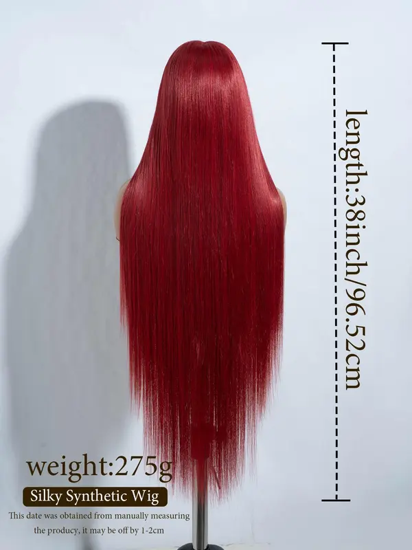 38 Inch Long Straight Lace Front Glueless Hd Wigs for Women, Gorgeous Fluffy Straight Frontal Wigs without Bangs, Synthetic Heat Resistant Fiber Pre Plucked Hairline Wigs for Party, Daily Use, Glueless Ready To Wear Wig 5