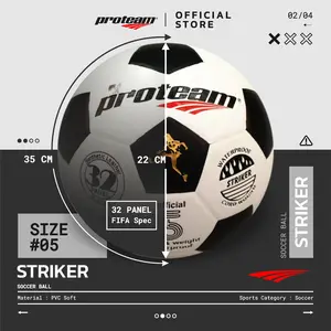NEW Bola Sepak Proteam  Soccer Ball Classic Hitam Putih Striker Size 5 TERLARIS