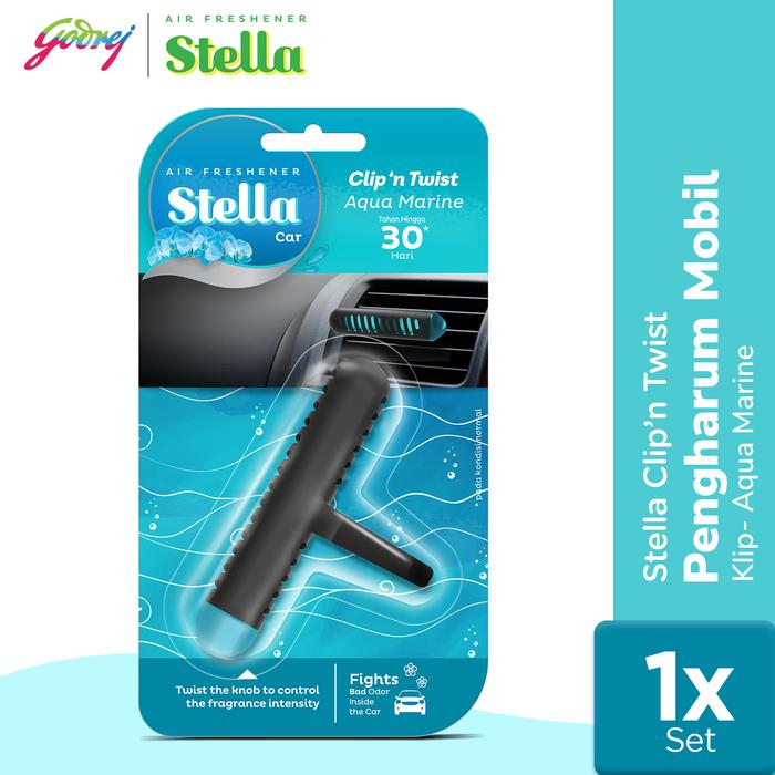 Gambar Stella Clip N Twist Aqua Marine - Pengharum Mobil dari godrejindonesia Kota Administrasi Jakarta Utara Tokopedia