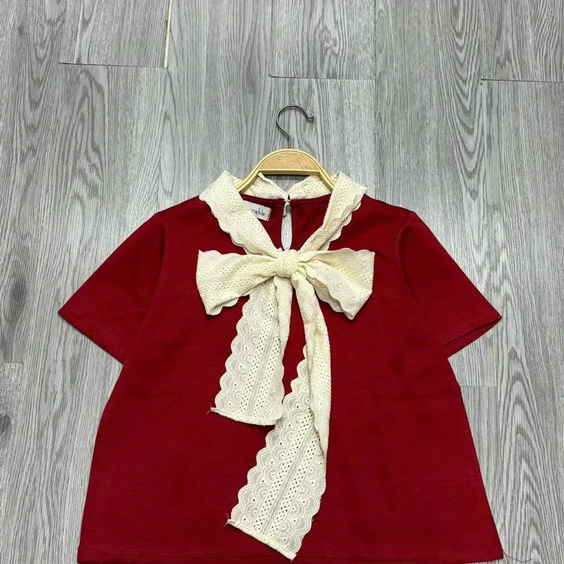 Áo phối nơ xinh dáng xuông