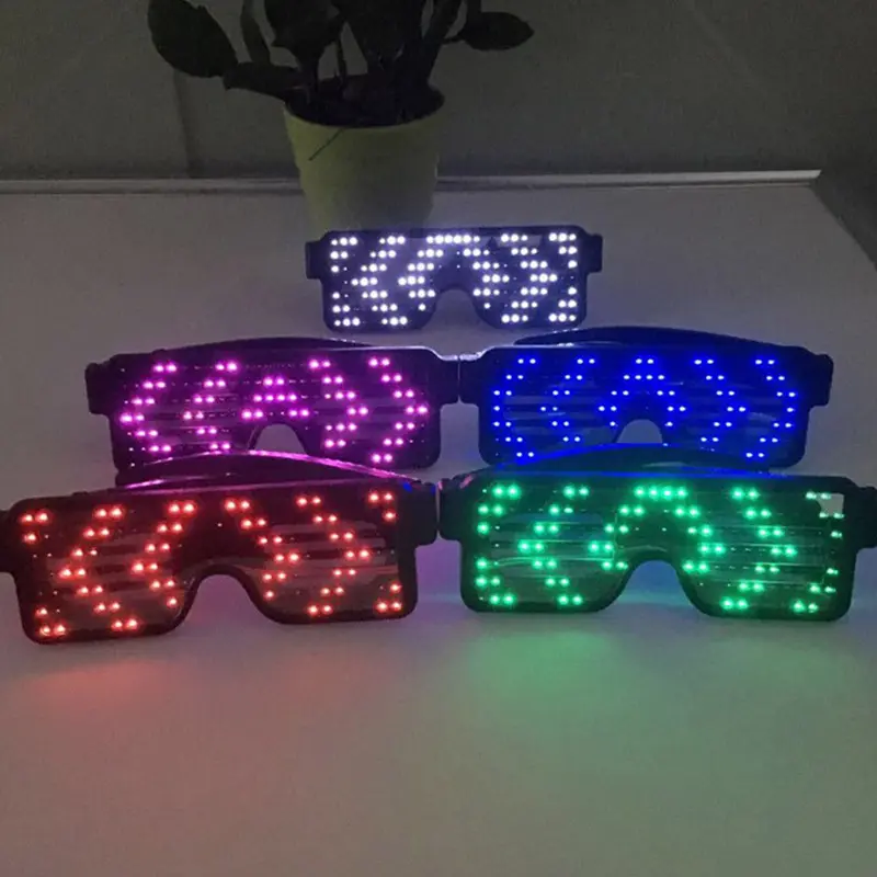 แว่นกันแดด LED, ส่องสว่าง, กระพริบ, แว่นตา, ปาร์ตี้ไนท์คลับ, 1 ชิ้น, มี 8 รูปแบบให้เลือก
