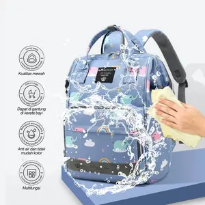 Tas Perlengkapan Bayi Multifungsi Tahan Air Upgrade Tas Popok Ransel Tas Popok Bayi Tas Kasual Tas Travel Bayi Baby Diapers Bag Water proof