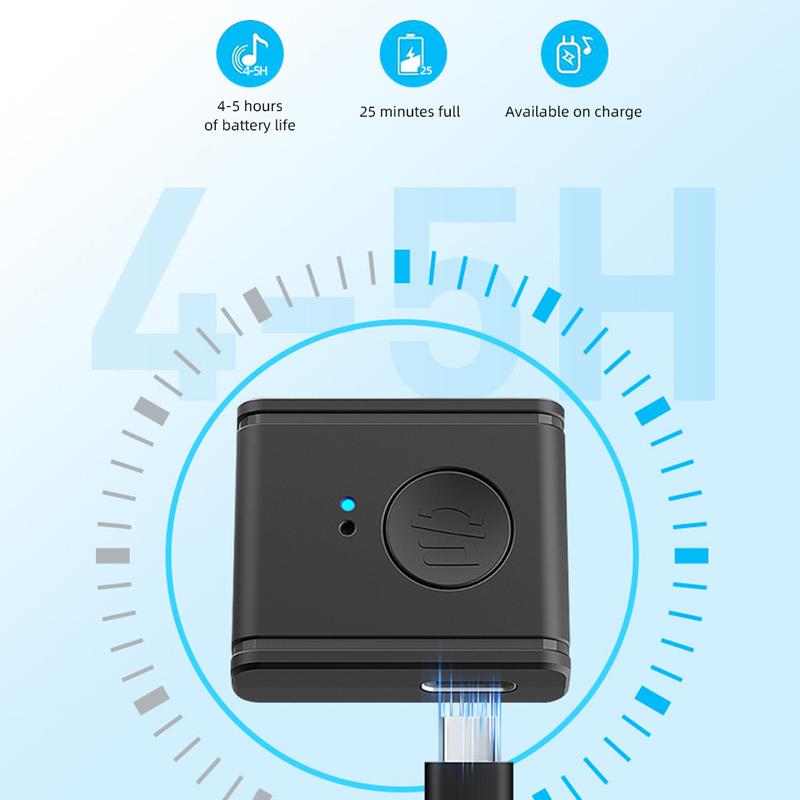 Wireless Bluetooth 5.3 Receiver Call Listening Navigation 3.5MM AUX Car Adapter Type-C Charging #468738 3