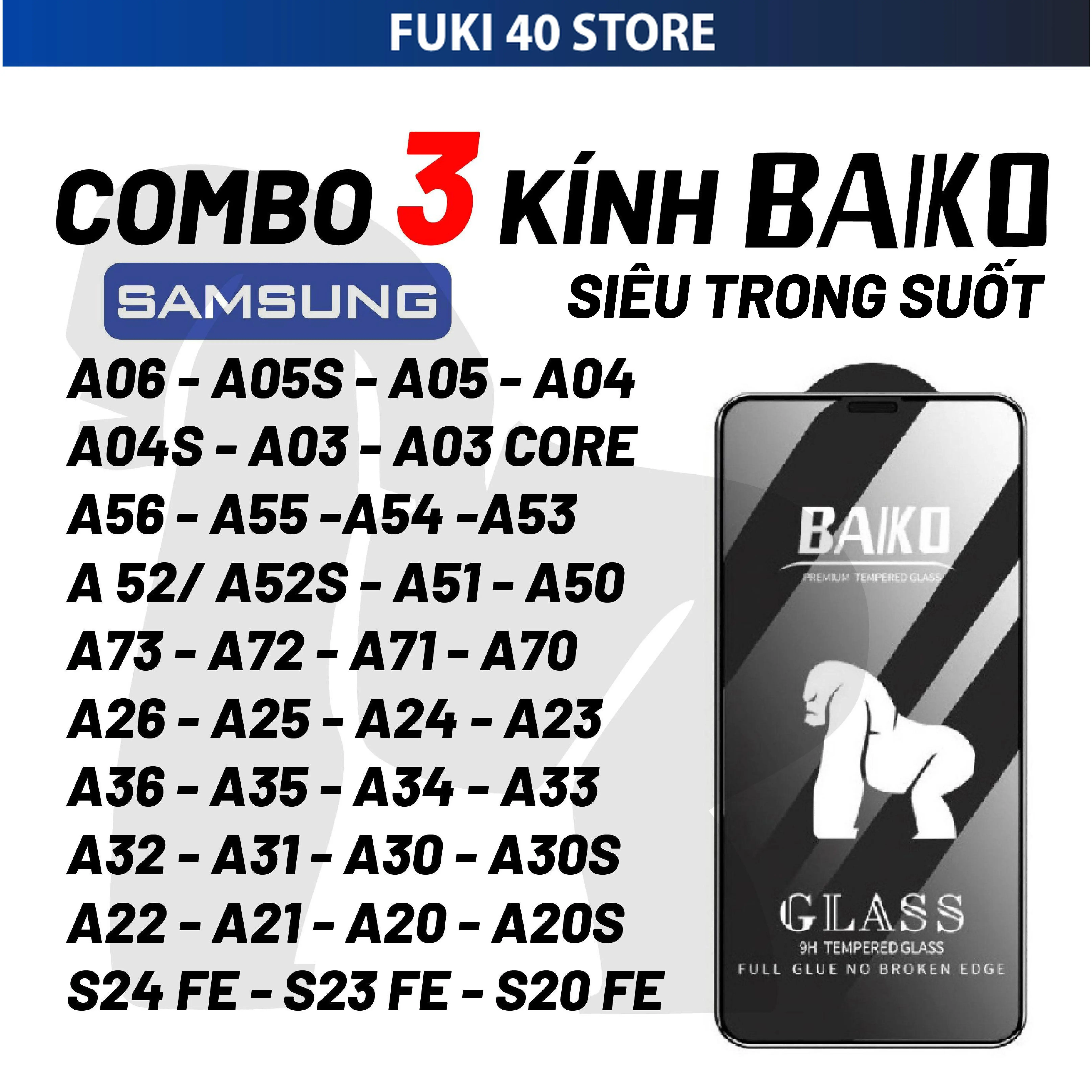 [COMBO 3 KÍNH] Kính cường lực cho Samsung A55 5G A05 A06 A13 A14 A20 A21s A22 A23 A24 A30 A30s A31 A32 A33 A34 A50 A50s A51 A52 A52s A53 A54 A55 A70 A71 A72 A73 M23 M30 M30s M31 M32 M33 5G M51 M52 M53 M62 A02 A02s A03 A03s A04 A04s A11 dán full màn hình